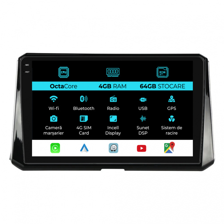 Navigatie Dedicata Toyota Corolla (2019-2025), 10Inch, 4Gb Ram, 64Gb Stocare, Carplay