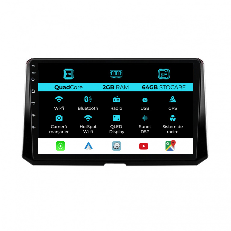 Navigatie Dedicata Toyota Corolla (2019 - 2025), 10Inch, 2Gb Ram, 64Gb Stocare, Carplay