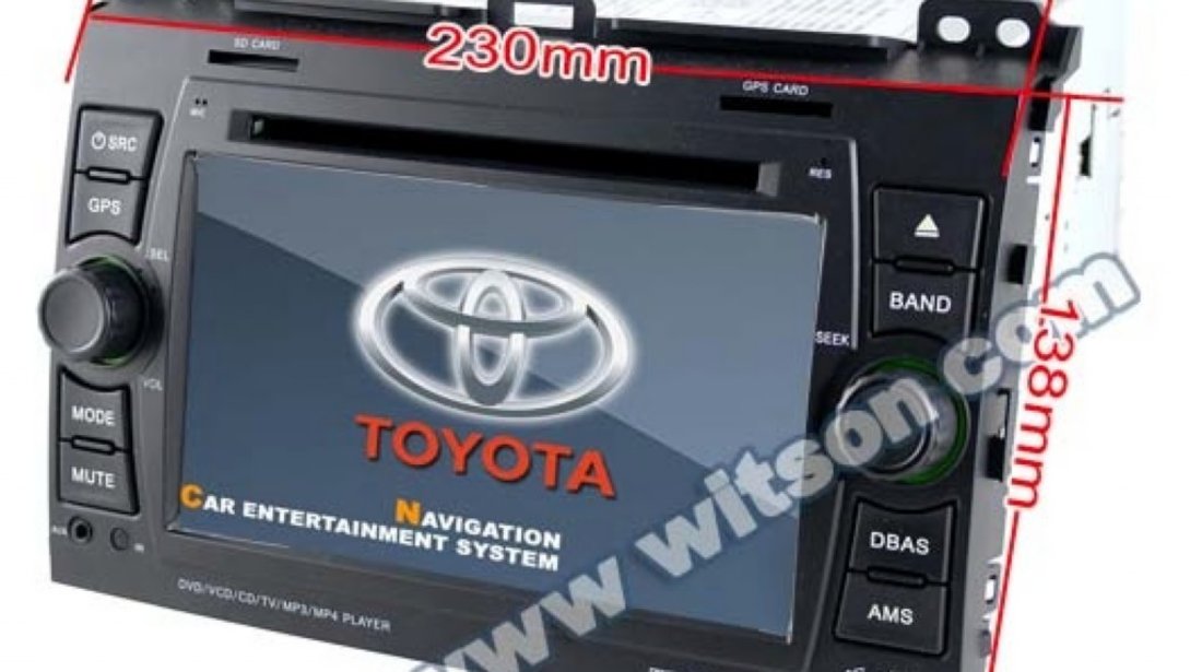 NAVIGATIE DEDICATA TOYOTA LAND CRUISER J120 PRADO WITSON W2-D8129T DVD PLAYER GPS CARKIT INTERNET 3G