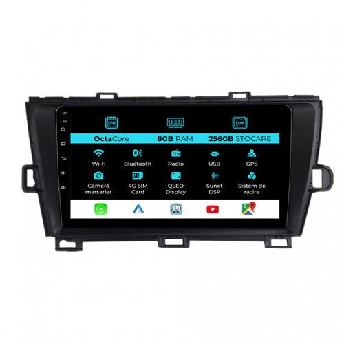 Navigatie Dedicata Toyota Prius W3 (2009 - 2015), 9Inch, 8Gb Ram, 256Gb Stocare, Carplay