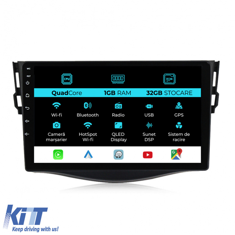 Navigatie Dedicata Toyota Rav 4 (2006-2013), 9Inch, 1Gb Ram, 32Gb Stocare, Carplay NAVTY91EAT