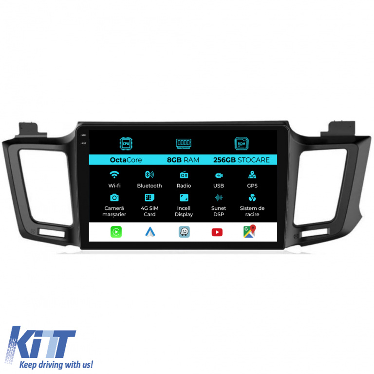 Navigatie Dedicata Toyota Rav 4 (2012-2018), 10 Inch, 8Gb Ram, 256Gb Stocare, Carplay NAVTY108YNK