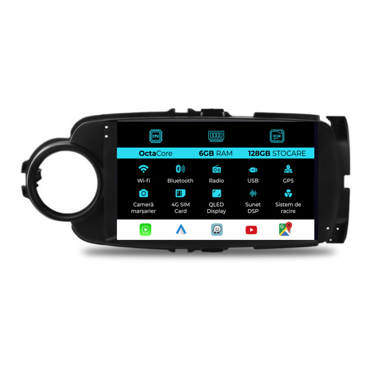 Navigatie Dedicata Toyota Yaris (2011-2018), 9Inch, 6Gb Ram, 128Gb Stocare, Carplay