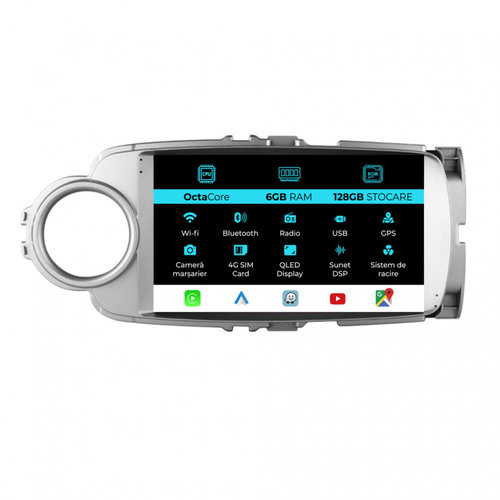 Navigatie Dedicata Toyota Yaris (2011-2018), 9Inch, 6Gb Ram, 128Gb Stocare, Carplay