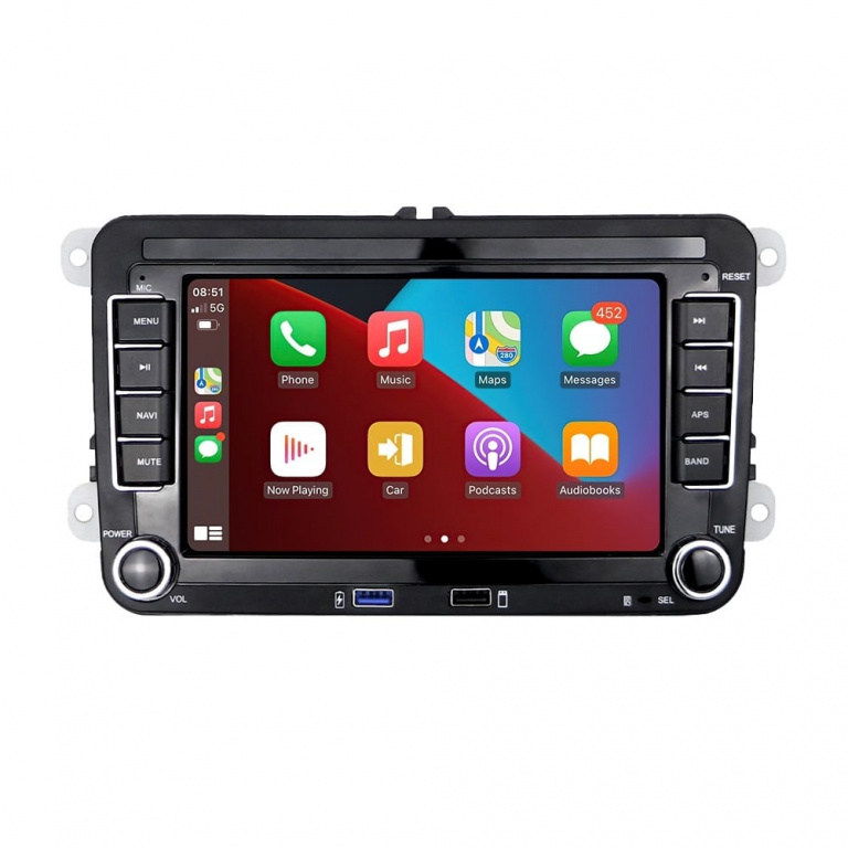 Navigatie Dedicata Volkswagen, 7Inch, 8Gb Ram, 128Gb stocare, Apple Carplay Android Auto