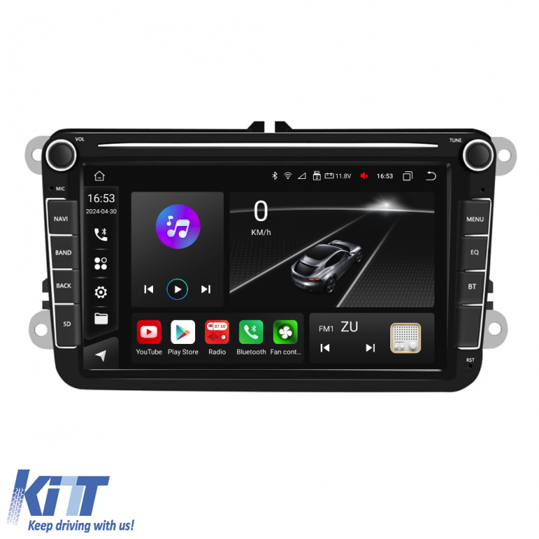 Navigatie Dedicata Volkswagen, 8Inch, 8Gb Ram, 128Gb stocare, Apple Carplay Android Auto NAVVW88NPB