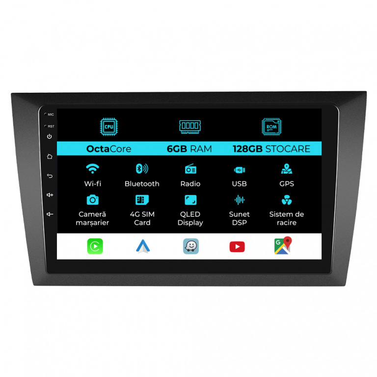 Navigatie Dedicata Volkswagen Golf 6 (2009 - 2013), 9 Inch, 6Gb Ram, 128Gb stocare, Carplay