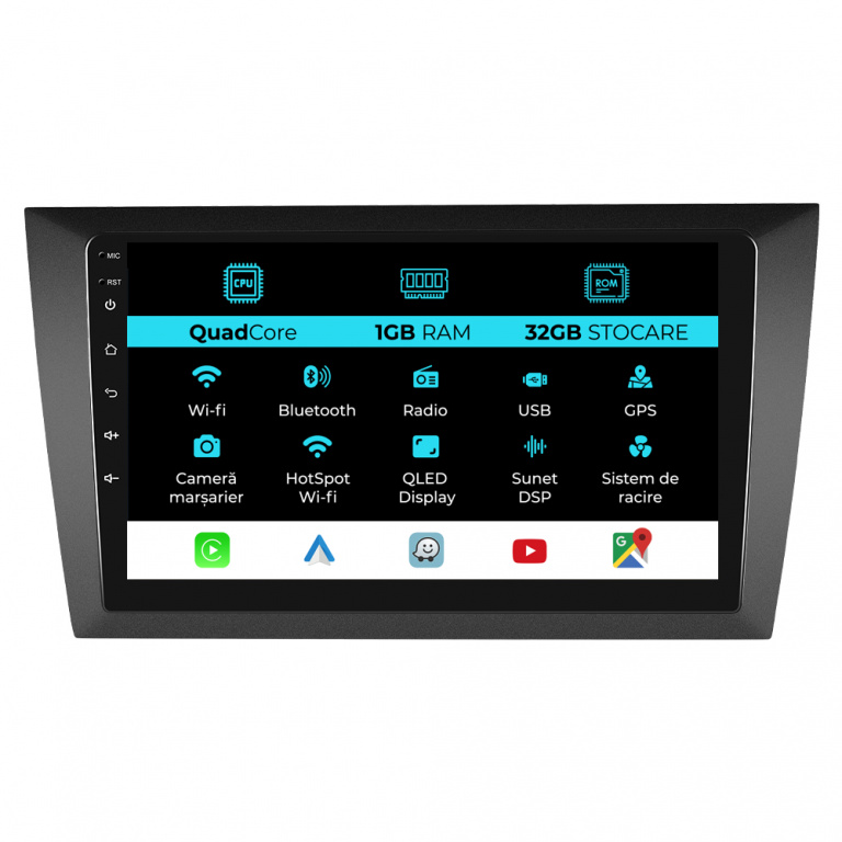 Navigatie Dedicata Volkswagen Golf 6 (2009 - 2013), 9 Inch, 1Gb Ram, 32Gb stocare, Carplay