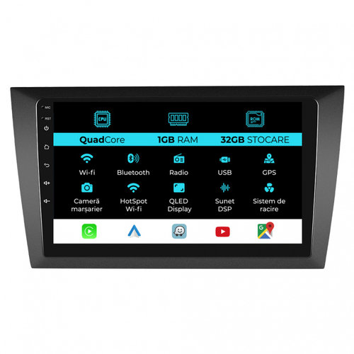 Navigatie Dedicata Volkswagen Golf 6 (2009 - 2013), 9 Inch, 1Gb Ram, 32Gb stocare, Carplay
