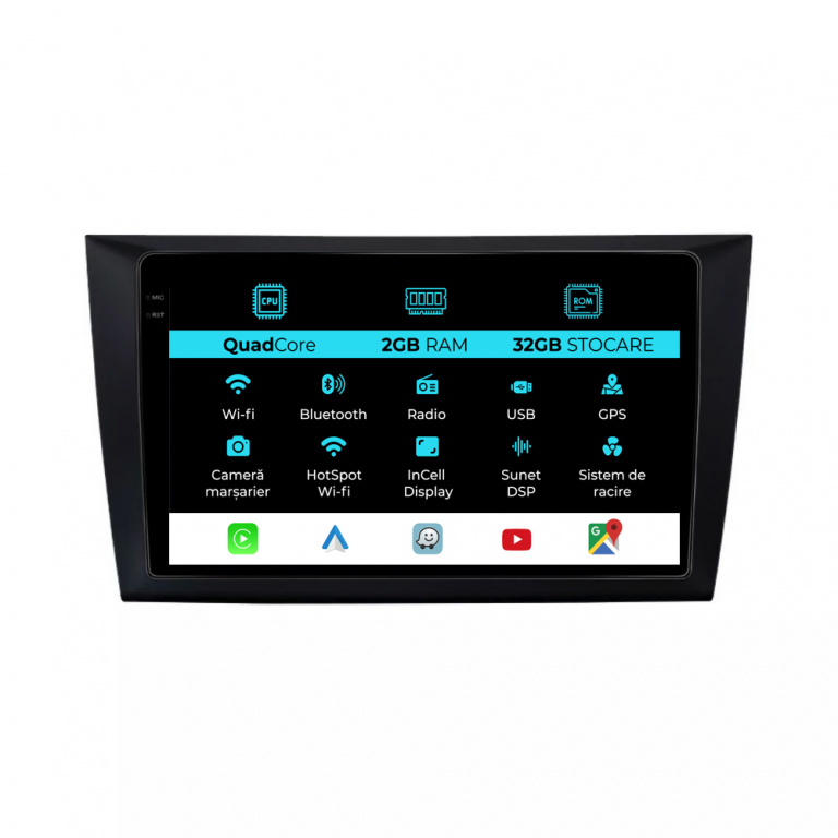Navigatie Dedicata Volkswagen Golf MK6 (2009-2013), 9Inch, 2Gb Ram, 32Gb Stocare, Carplay