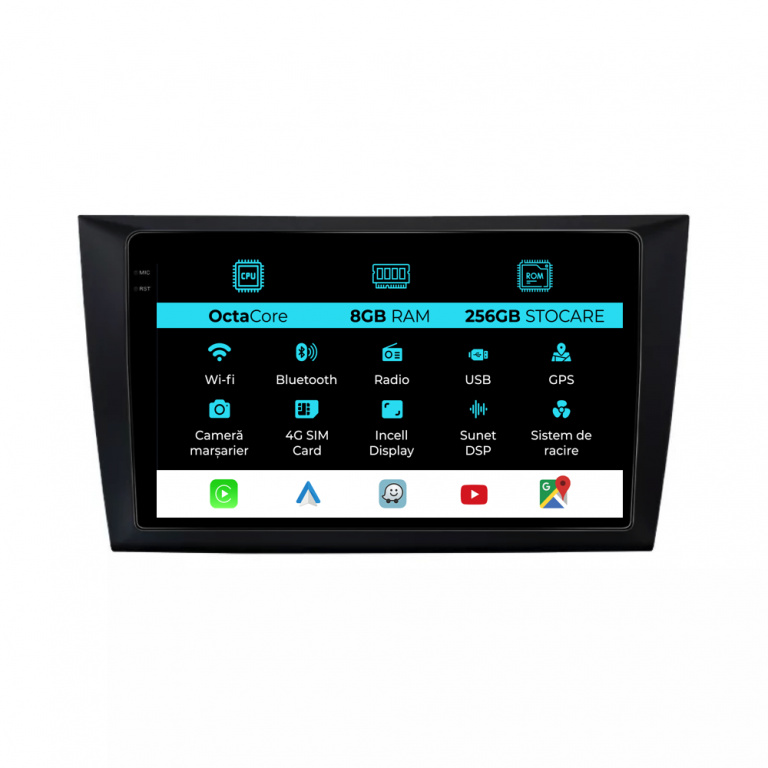 Navigatie Dedicata Volkswagen Golf MK6 (2009-2013), 9Inch, 8Gb Ram, 256Gb Stocare, Carplay