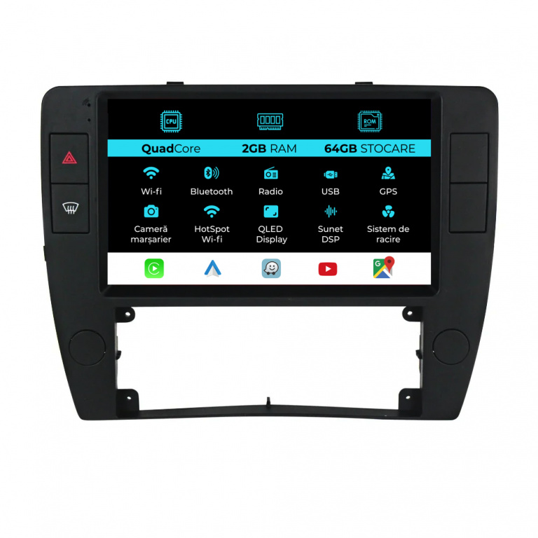 Navigatie Dedicata Volkswagen Passat B5 (2000-2005), 9Inch, 2Gb Ram, 64Gb Stocare, Carplay