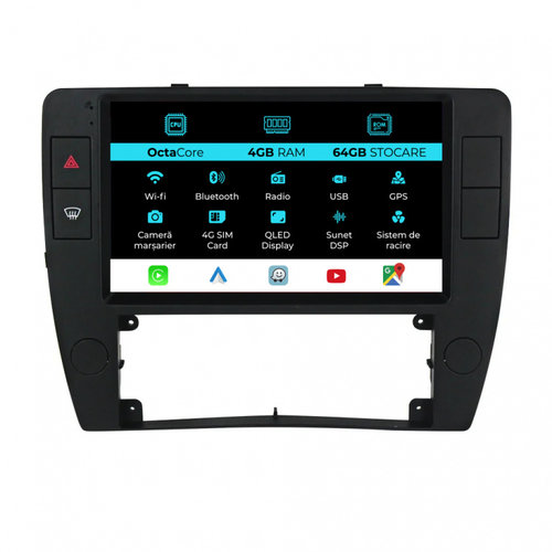 Navigatie Dedicata Volkswagen Passat B5 (2000-2005), 9Inch, 4Gb Ram, 64Gb Stocare, Carplay