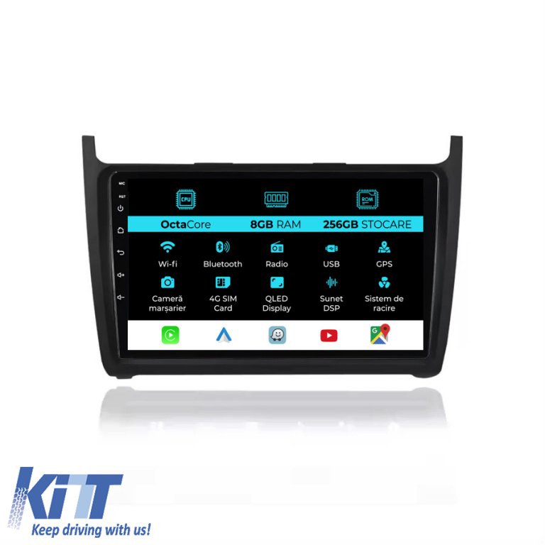 Navigatie Dedicata Volkswagen Polo (2009-2018), 9Inch, 8Gb Ram, 256Gb Stocare, Carplay NAVVW98QNW