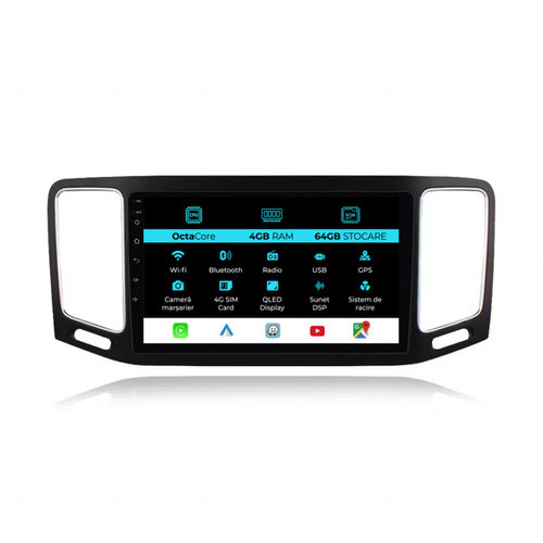 Navigatie Dedicata Volkswagen Sharan (2012-2019), 9Inch, 4Gb Ram, 64Gb Stocare, Carplay