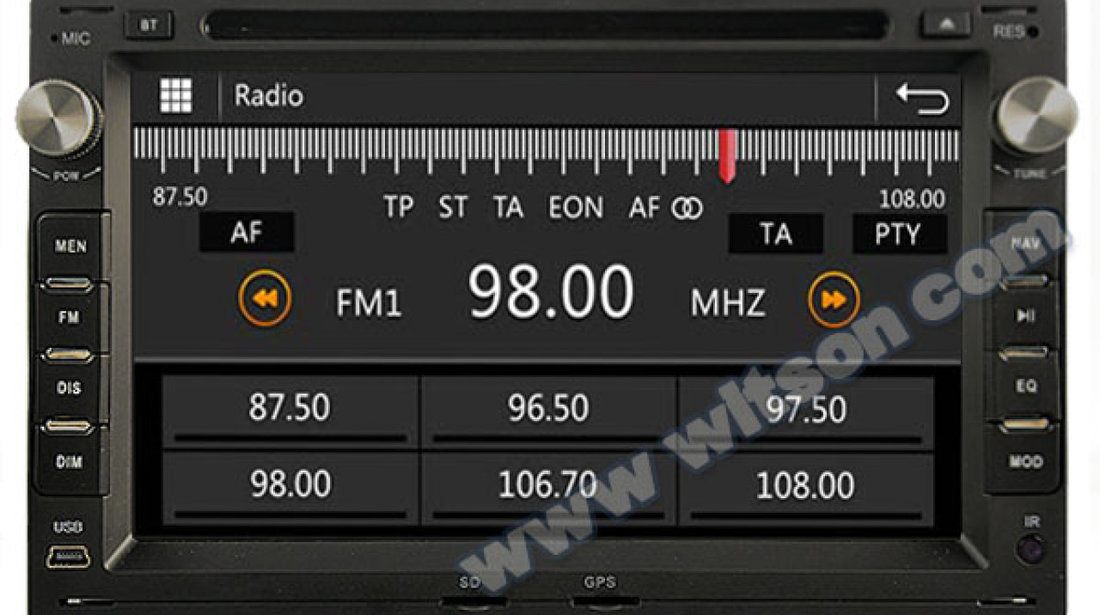 NAVIGATIE DEDICATA VOLKSWAGEN SKODA SEAT PEUGEOT WITSON W2-E8229V DVD PLAYER GPS CARKIT DVR