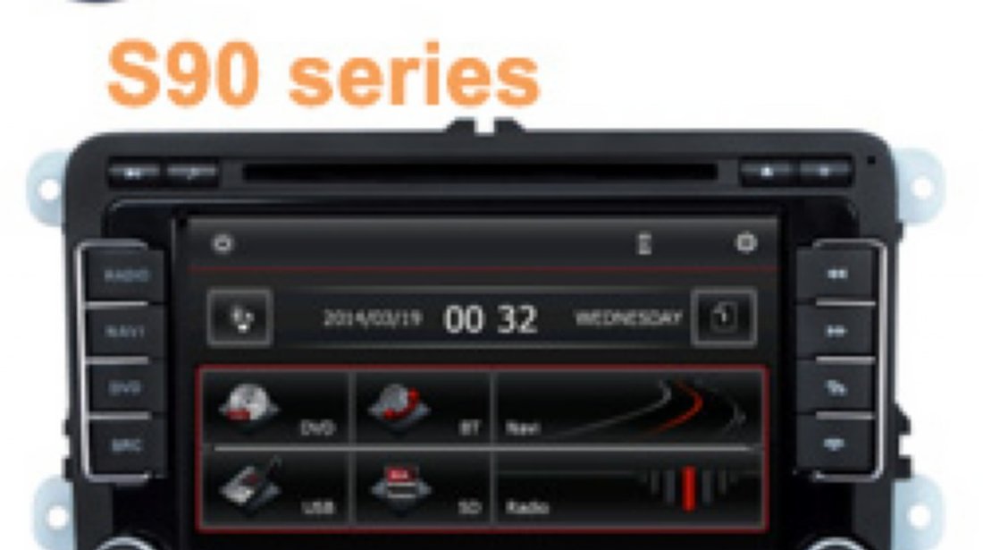 NAVIGATIE DEDICATA VOLKSWAGEN SKODA SEAT PLATFORMA S90 WIN8 STYLE DVD GPS TV CARKIT PRELUARE AGENDA TELEFONICA MODEL 2015
