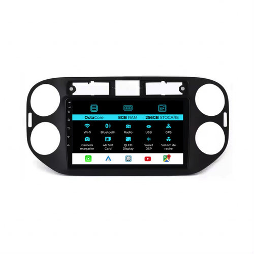Navigatie Dedicata Volkswagen Tiguan (2011-2016), 9Inch, 8Gb Ram, 256Gb Stocare, Carplay