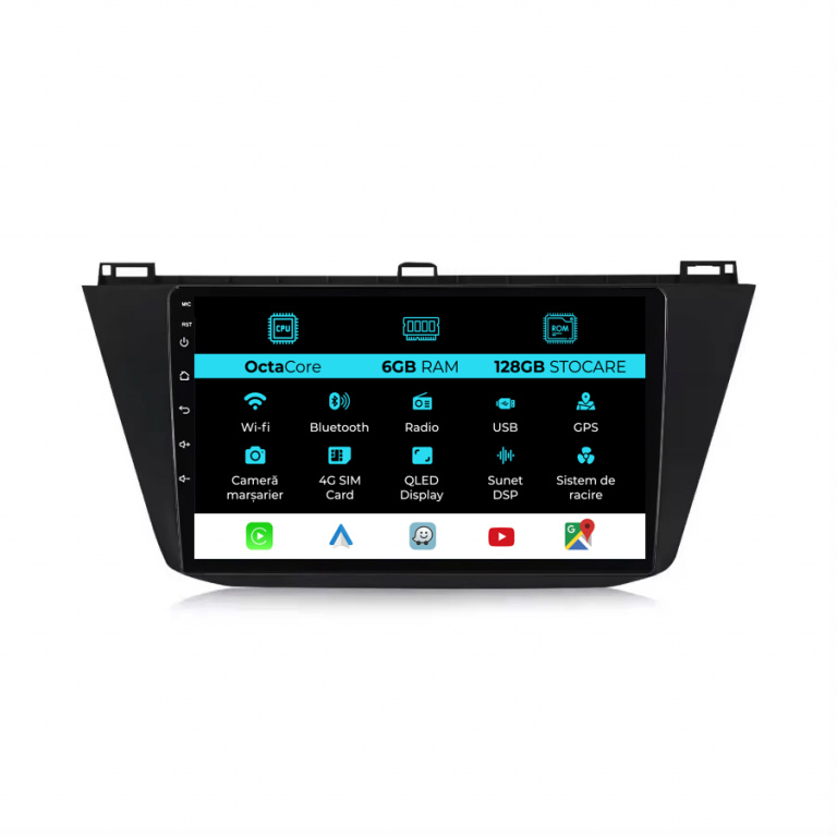 Navigatie Dedicata Volkswagen Tiguan (2016 - 2023) 10 Inch, 6Gb Ram, 128Gb stocare, Carplay