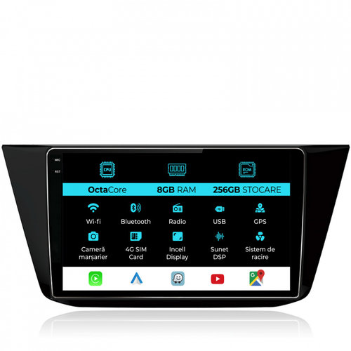Navigatie Dedicata Volkswagen Tiguan (2016 - 2023), 10Inch, 8Gb Ram, 256Gb Stocare, Carplay