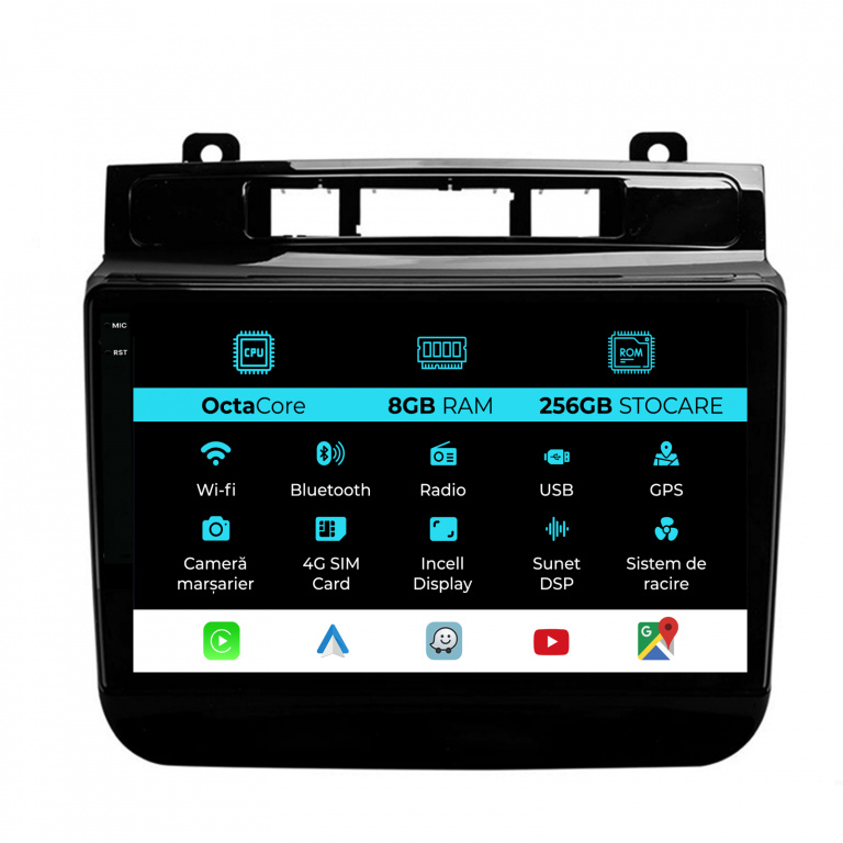 Navigatie Dedicata Volkswagen Touareg (2010-2018), 9Inch, 8Gb Ram, 256Gb Stocare, Carplay