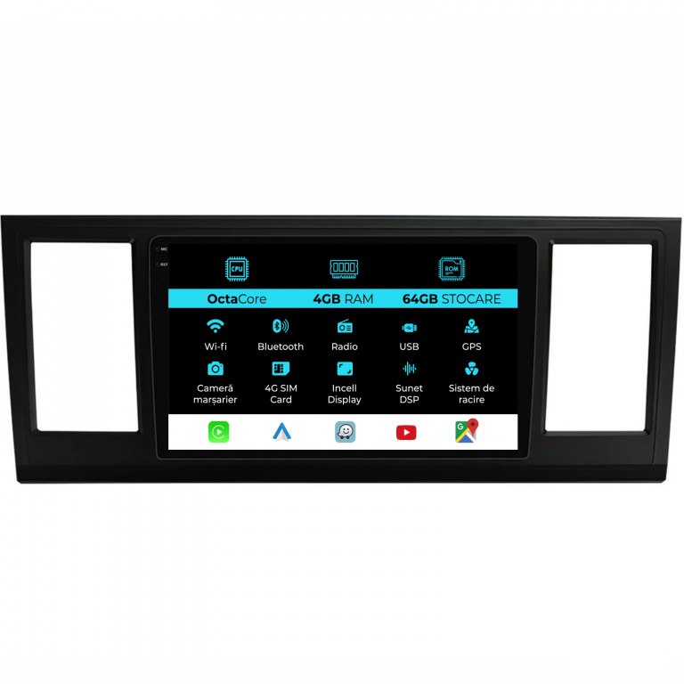 Navigatie Dedicata Volkswagen Transporter T6 (2016 - 2020), 9Inch, 4Gb Ram, 64Gb Stocare, Carplay