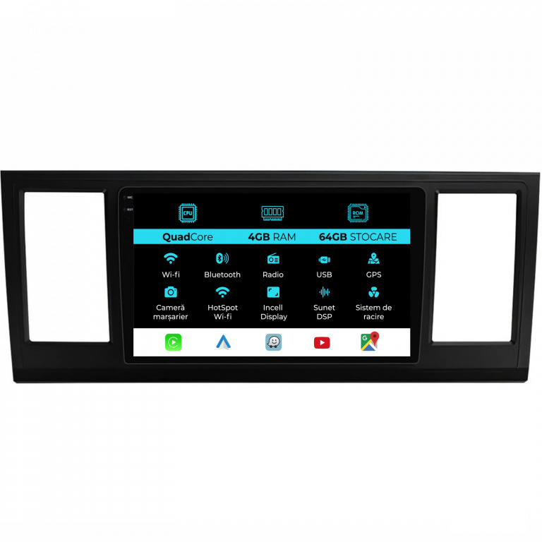 Navigatie Dedicata Volkswagen Transporter T6 (2016 - 2020),QuadCore, 9Inch, 4Gb Ram, 64Gb Stocare, Carplay