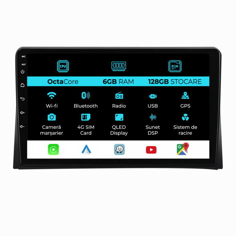 Navigatie Dedicata Volkswagen Transporter Multivan (2013-2015), 9Inch, 6Gb Ram, 128Gb Stocare, Carplay