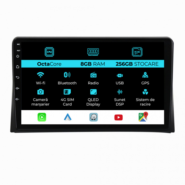Navigatie Dedicata Volkswagen Transporter Multivan (2013-2015), 9Inch, 8Gb Ram, 256Gb Stocare, Carplay