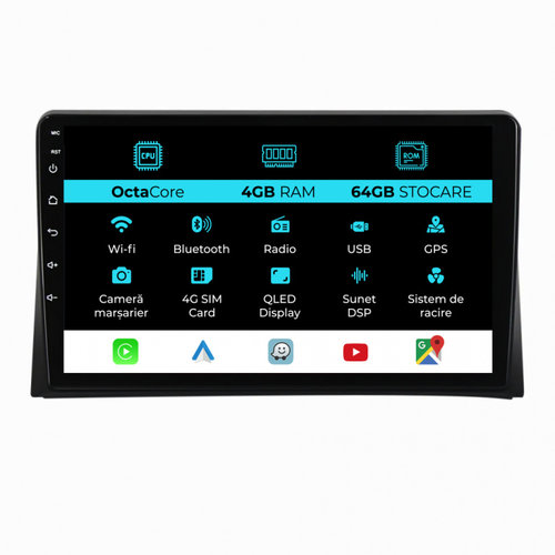 Navigatie Dedicata Volkswagen Transporter Multivan (2013-2015), Android, 9Inch, 4Gb Ram, 64Gb Stocar...