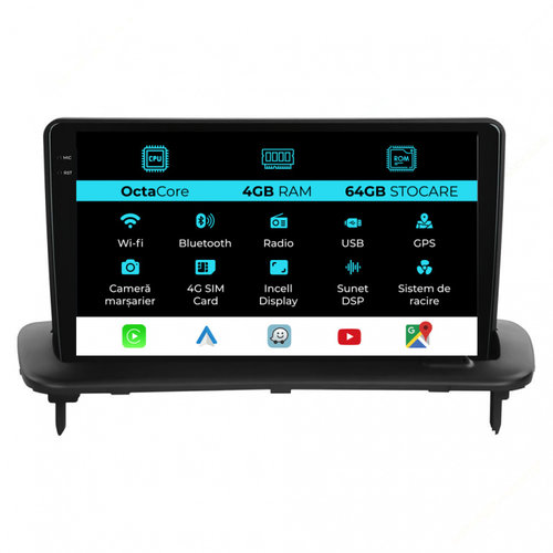 Navigatie Dedicata Volvo S40 (2004-2012), 9Inch, 4Gb Ram, 64Gb Stocare, Carplay