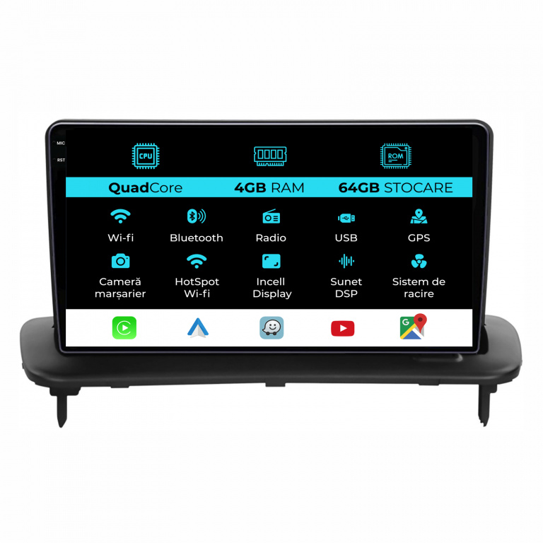 Navigatie Dedicata Volvo S40 (2004-2012),QuadCore, 9Inch, 4Gb Ram, 64Gb Stocare, Carplay