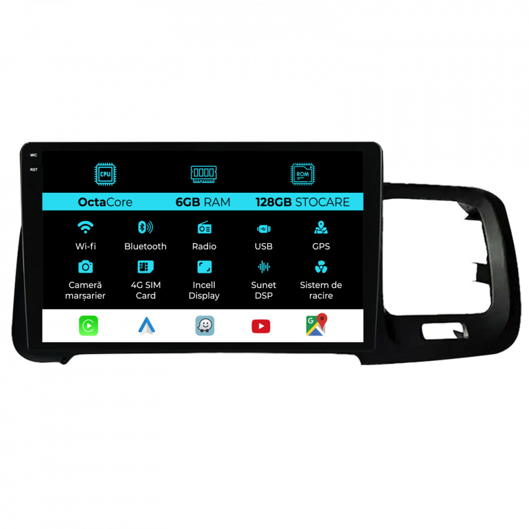 Navigatie Dedicata Volvo S60 (2010-2015), 9Inch, 6Gb Ram, 128Gb Stocare, Carplay