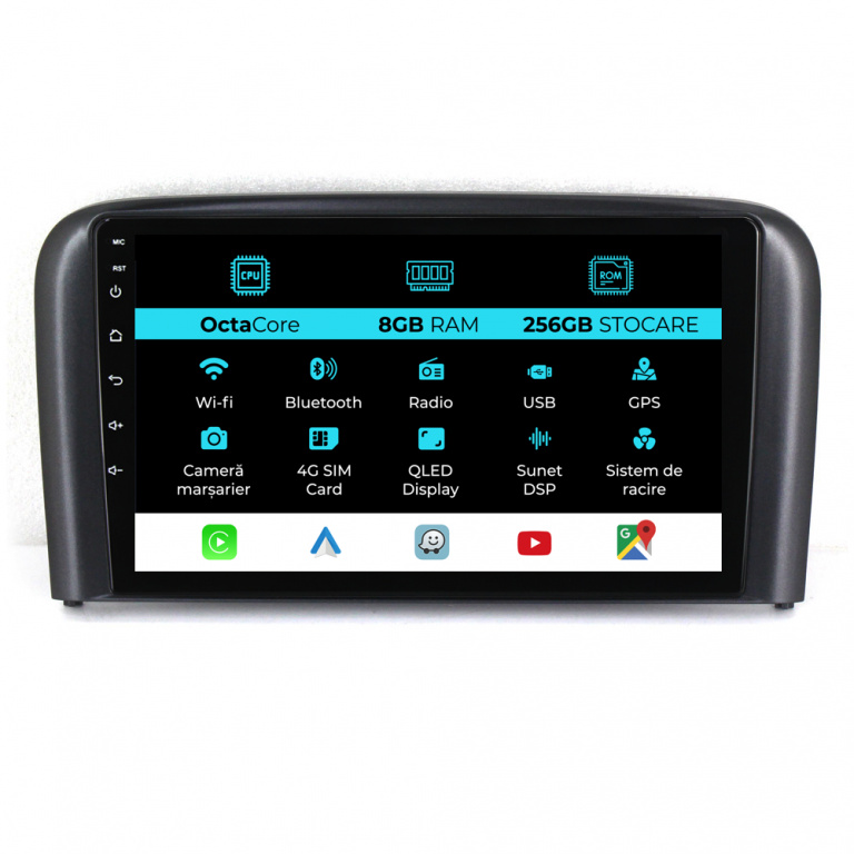 Navigatie Dedicata Volvo S80 (1998-2006), 9Inch, 8Gb Ram, 256Gb Stocare, Carplay