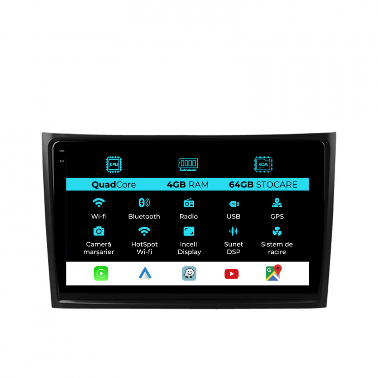 Navigatie Dedicata Volvo Xc90 (2002-2014),QuadCore, 10Inch, 4Gb Ram, 64Gb Stocare, Carplay