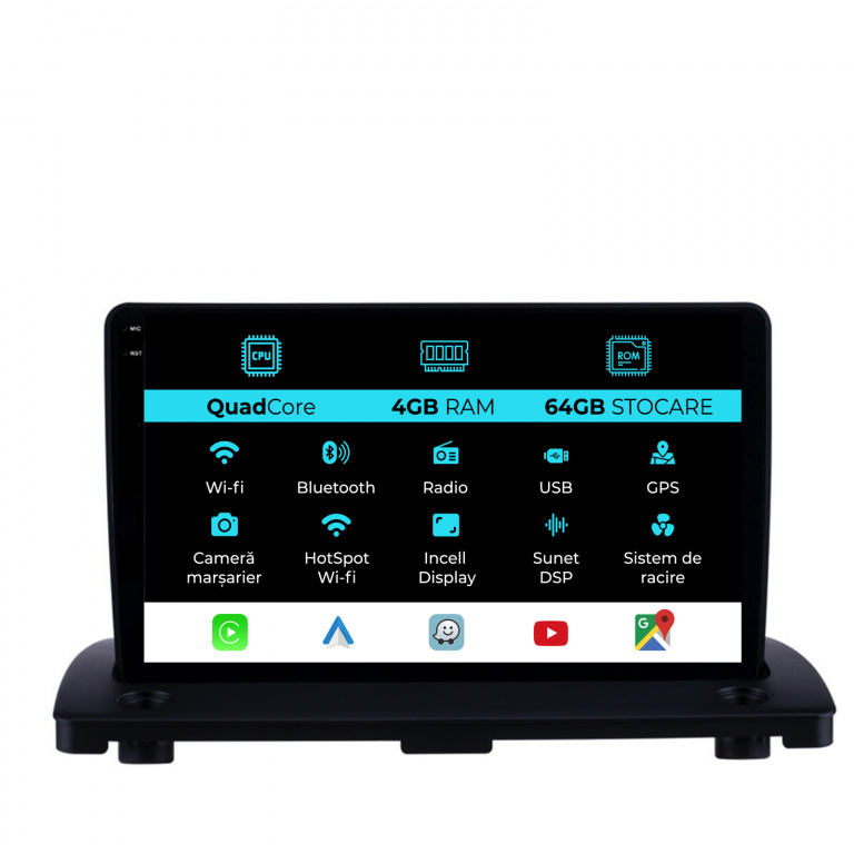 Navigatie Dedicata Volvo Xc90 (2002-2014),QuadCore, 9Inch, 4Gb Ram, 64Gb Stocare, Carplay