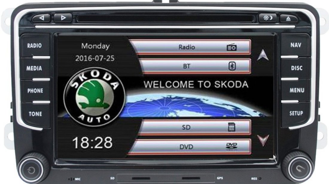 Navigatie Dedicata Vw Skoda Seat Dvd Carkit Usb NAVD-723V V5 Camera Video De Marsarier Cadou!