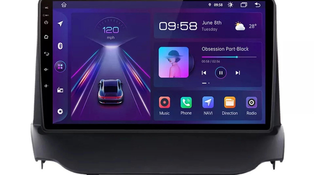 Navigatie Ford Fiesta 2009-2011,Android11, 8GB RAM 128GB,Ecran QLED google maps, youtube, waze, blu