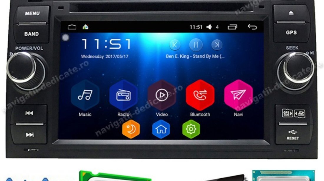 Navigatie Ford FIESTA ANDROID 7.1Octa Core 2GB RAM INTERNET WAZE NAVD-T9488