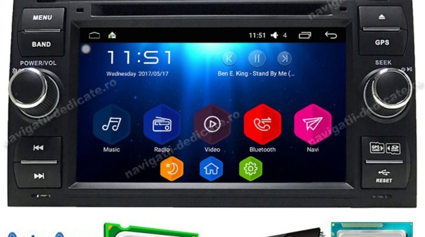 Navigatie Ford FOCUS 2 ANDROID 7.1Octa Core 2GB RAM INTERNET WAZE NAVD-T9488