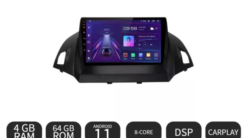 Navigatie Ford Kuga 2 2013-2016, Ford Escape 2013-2016, Android 11, 4GB RAM 64GB, google maps,youtub