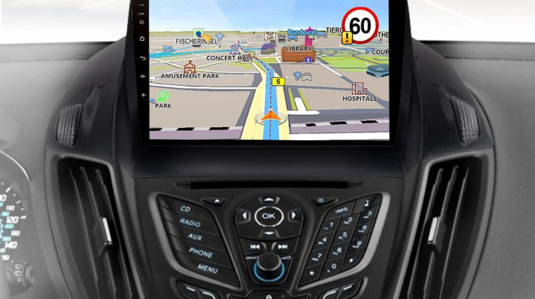 Navigatie Ford Kuga 2 2013-2016, Ford Escape 2013-2016, Android 11, 2GB RAM 32GB, google maps,youtb