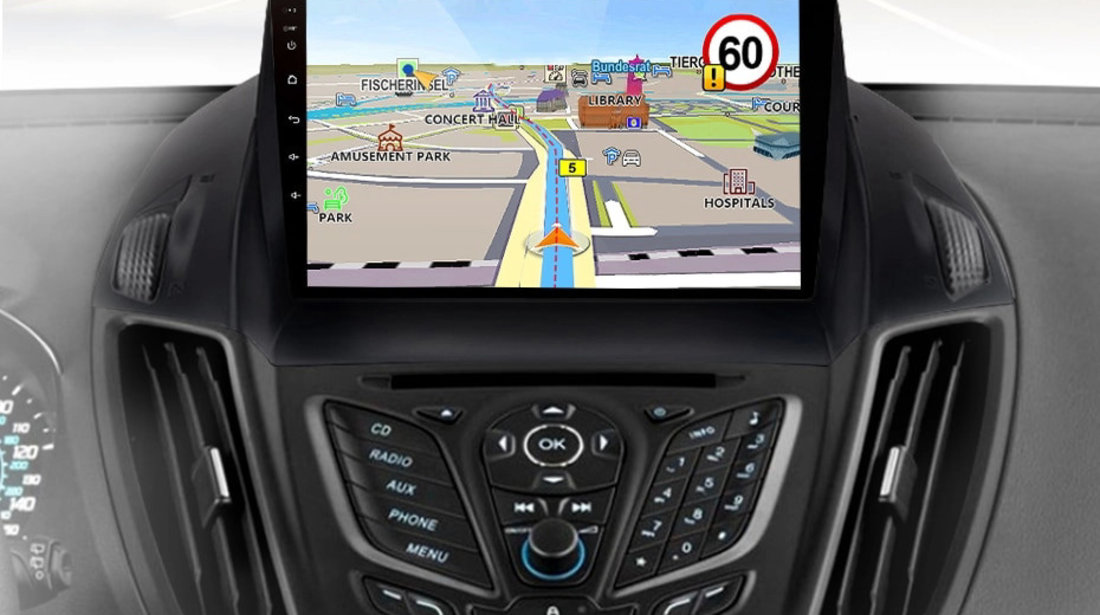 Navigatie Ford Kuga 2 2013-2016, Ford Escape 2013-2016, Android 11, 1GB RAM 16GB, google maps,youtub