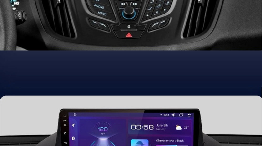 Navigatie Ford Kuga 2 2013-2016, Ford Escape 2013-2016, Android 11, 8GB RAM 128GB,Ecran QLED google
