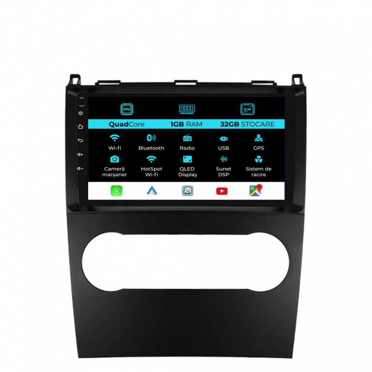 Navigatie Mercedes Benz A-Class B-Class (2004-2012), 9Inch, 1Gb Ram, 32Gb Stocare, Carplay