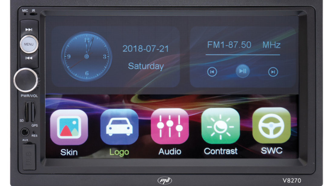 Navigatie multimedia PNI V8270 2 DIN cu GPS MP5, touch screen 7 inch, radio FM, Bluetooth, Mirror Link, AUX, USB, microSD PNI-V8270