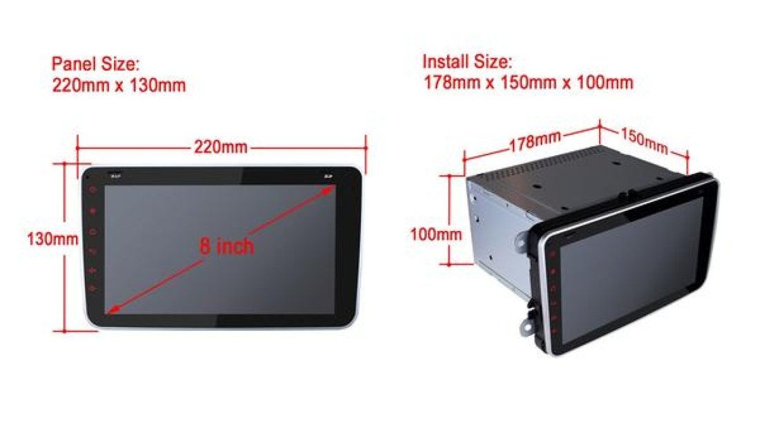 Navigatie player Auto GPS Android 5.1 sistem 1G RAM și 16G ROM 8,0 inch touch screen dedicat VW