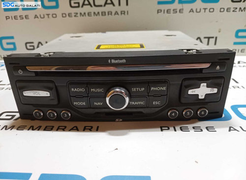 Navigatie Radio CD Player cu Slot Card Bluetooth Peugeot 3008 2009 - 2016 Cod 96751717XT [M6590]