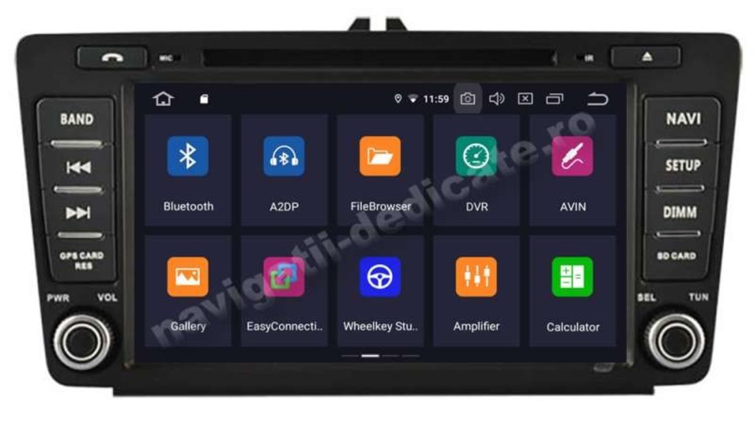 Navigatie Skoda Octavia 2 Facelift Android 9.0 2GB Ecran IPS 8" GPS NAVD-A9725 Nu necesita rama