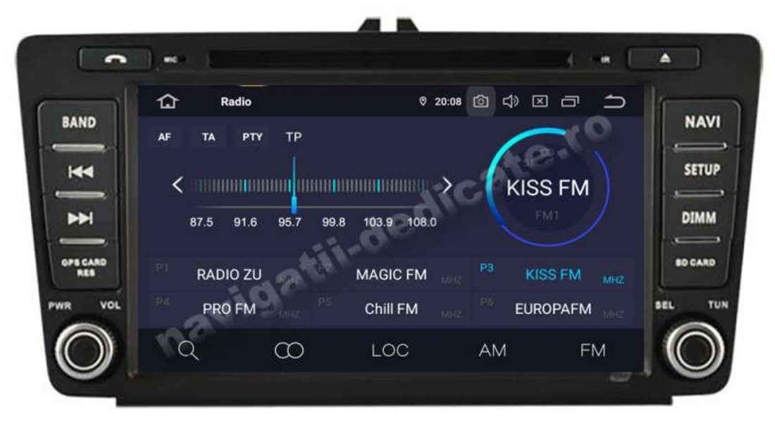 Navigatie Skoda Octavia 2 Facelift Android 9.0 2GB Ecran IPS 8" GPS NAVD-A9725 Nu necesita rama